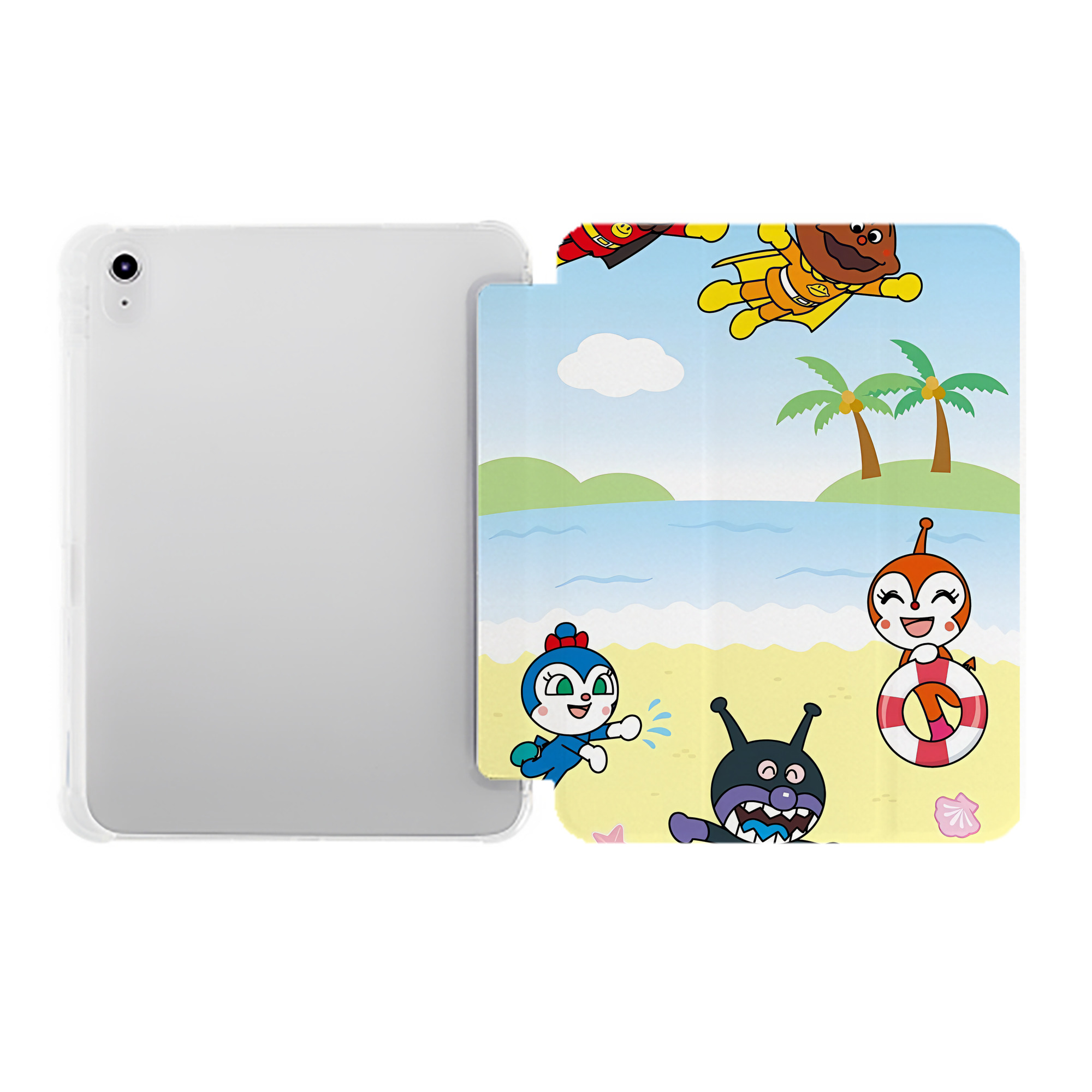 （画像用） アンパンマン Anpanman IPad ケース ペン収納付き 三つ折りスタンド PUレザー×シリコン 対応機種9.5/10.5/10.9インチ